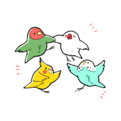[LINEスタンプ] ゆるいインコと文鳥ズ