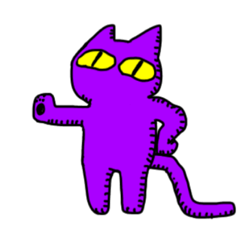 [LINEスタンプ] かわいくない紫色の猫