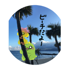 [LINEスタンプ] かいじゅう村！ぽぽららちゃんin奄美の海♡の画像（メイン）