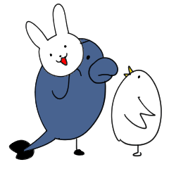 [LINEスタンプ] うさぎと鳥、ちょいちょいどじょう