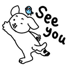 [LINEスタンプ] わんこととりのよく使う英語