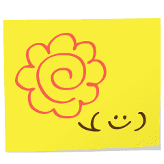 [LINEスタンプ] 付箋に書きました