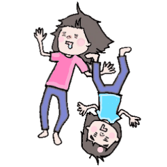 [LINEスタンプ] ハッピー姉妹のどたばたスタンプ