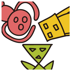 [LINEスタンプ] おやゆび画伯 まるさんかくしかく星人1