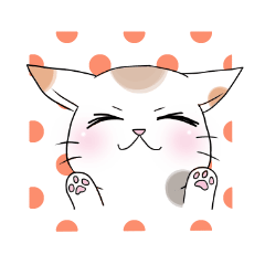 [LINEスタンプ] 水玉ミケねこ