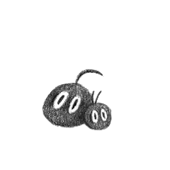 [LINEスタンプ] 黒い玉っころのミニとマム