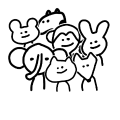 [LINEスタンプ] どうぶつさんたち大集合だわいわい