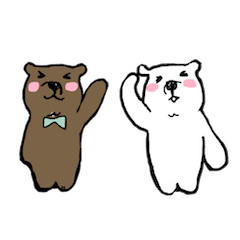 [LINEスタンプ] クマとぶらり二人酒