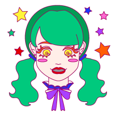 [LINEスタンプ] colorful kawaii girl 2