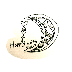 [LINEスタンプ] 三日月アート。