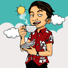 [LINEスタンプ] ジミザレッドシャツ