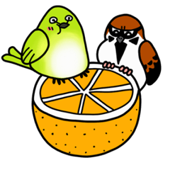 [LINEスタンプ] すずめ＆めじろ