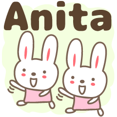 [LINEスタンプ] Cute rabbit stickers name, Anitaの画像（メイン）