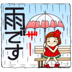[LINEスタンプ] ひま子ちゃん155雨・大雨・台風編の画像（メイン）