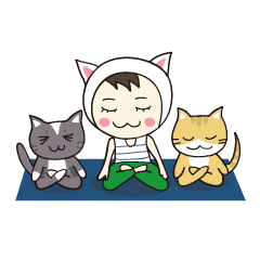 [LINEスタンプ] 猫と一緒にヨガをやりましょう！