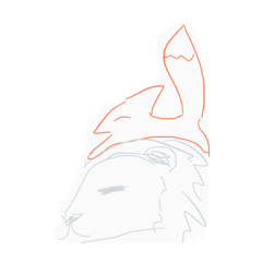 [LINEスタンプ] 狐とライオン