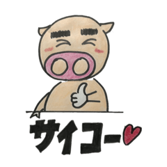 [LINEスタンプ] 九州男児の可愛いブタキャラ  カンカン