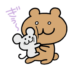 [LINEスタンプ] 普通のくまちゃんとその相棒
