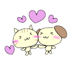 [LINEスタンプ] なかよしにゃんわん