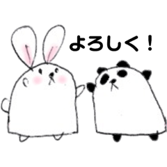 [LINEスタンプ] 仲良しなぱんだとうさぎ
