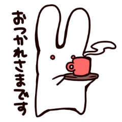 [LINEスタンプ] もちっとゆるっと白うさぎ