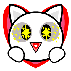 [LINEスタンプ] メガネみたいな点がある猫ちゃん
