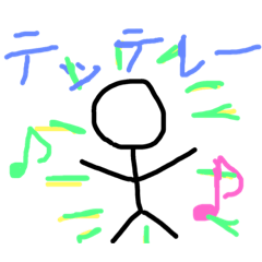 [LINEスタンプ] 棒人間アップ目