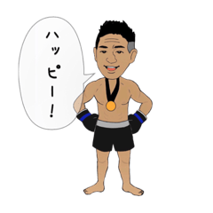 [LINEスタンプ] キックボクサー勝次