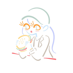 [LINEスタンプ] 食べる女子たち