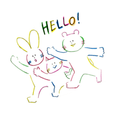 [LINEスタンプ] うさぎ、ねこ、くま