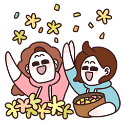 [LINEスタンプ] キューティーシスターズの活気のある一日