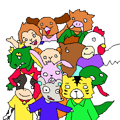 [LINEスタンプ] ちょっとおバカそうな干支アニマルズ