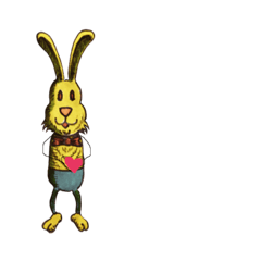 [LINEスタンプ] 幸せを呼ぶ黄色いウサギの画像（メイン）