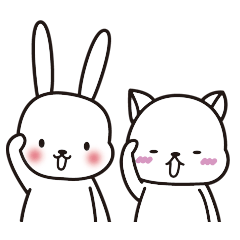 [LINEスタンプ] ネコとウサギのほんわか敬語スタンプの画像（メイン）