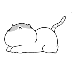 [LINEスタンプ] のっぺりしたネコ