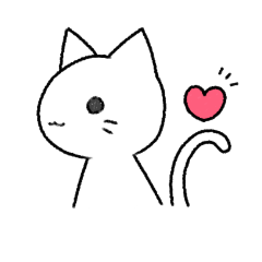 [LINEスタンプ] 手描き風 しろいねこ