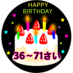 [LINEスタンプ] 36歳〜71歳までの誕生日ケーキ