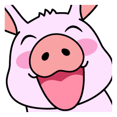 [LINEスタンプ] 子豚のこぶ太 ドアップバージョン