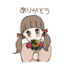 [LINEスタンプ] おしゃべり女の子と猫さん