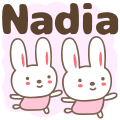 [LINEスタンプ] Cute rabbit stickers name, Nadiaの画像（メイン）