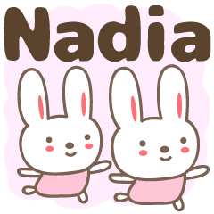 [LINEスタンプ] Cute rabbit stickers name, Nadia