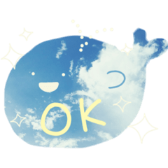 [LINEスタンプ] 空を散歩するくじら