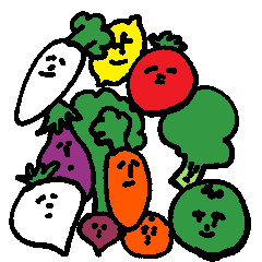 [LINEスタンプ] 顔つき野菜と果物