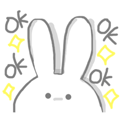 [LINEスタンプ] 無表情うさぎのしろ