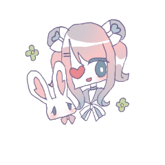 [LINEスタンプ] 女の子と仲良しウサギ
