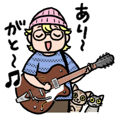 [LINEスタンプ] ネコ2匹とミュージシャンの生活