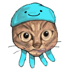 [LINEスタンプ] クラゲヘッド猫