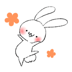 [LINEスタンプ] 基本のしろいうさぎ
