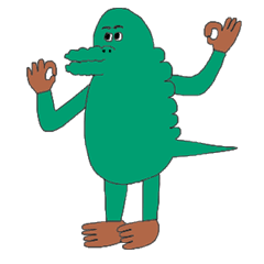 [LINEスタンプ] 緑のワニの日