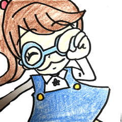 [LINEスタンプ] 水色メガネ女子の日常